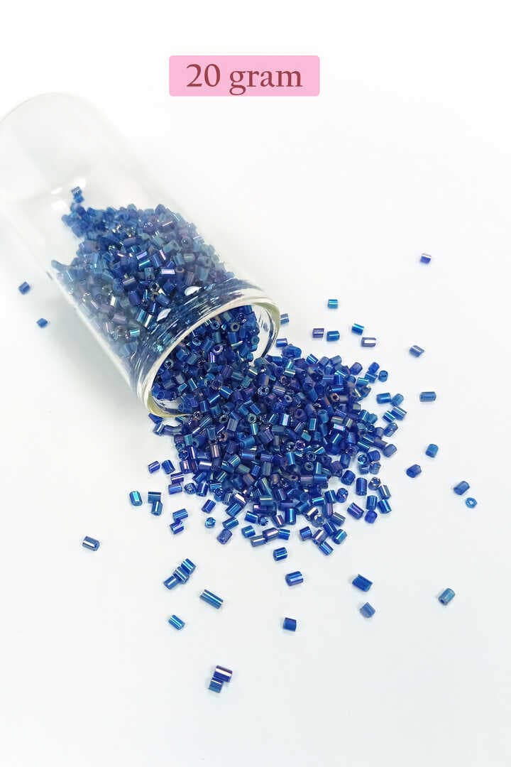 Kesme Cam Boncuk 2mm - 20 Gram - Koyu Mavi -BNC344