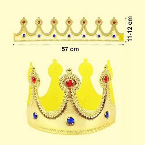 Altın Renk Eva Malzemeden İmal Çocuk Kral Tacı 57 cm