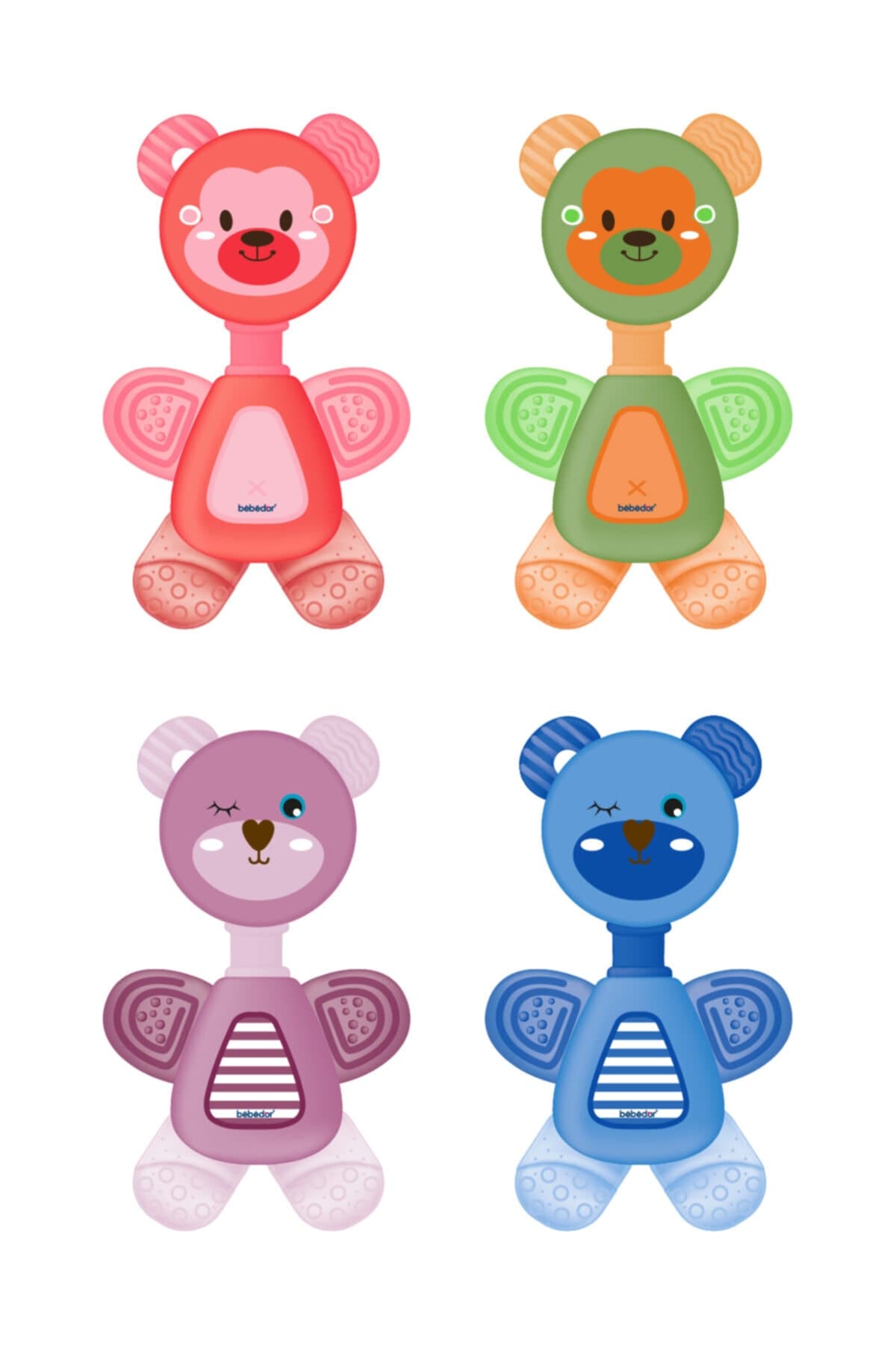 Sevimli Ayıcık Çıngıraklı Sulu Dişlik 518 Mor