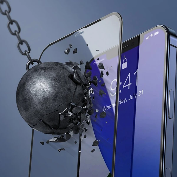Baseus İPhone 12-12 Pro 0.3MM Full Anti Blue Light Tempered Cam Ekran Koruyucu 2Adet Set-(5775)