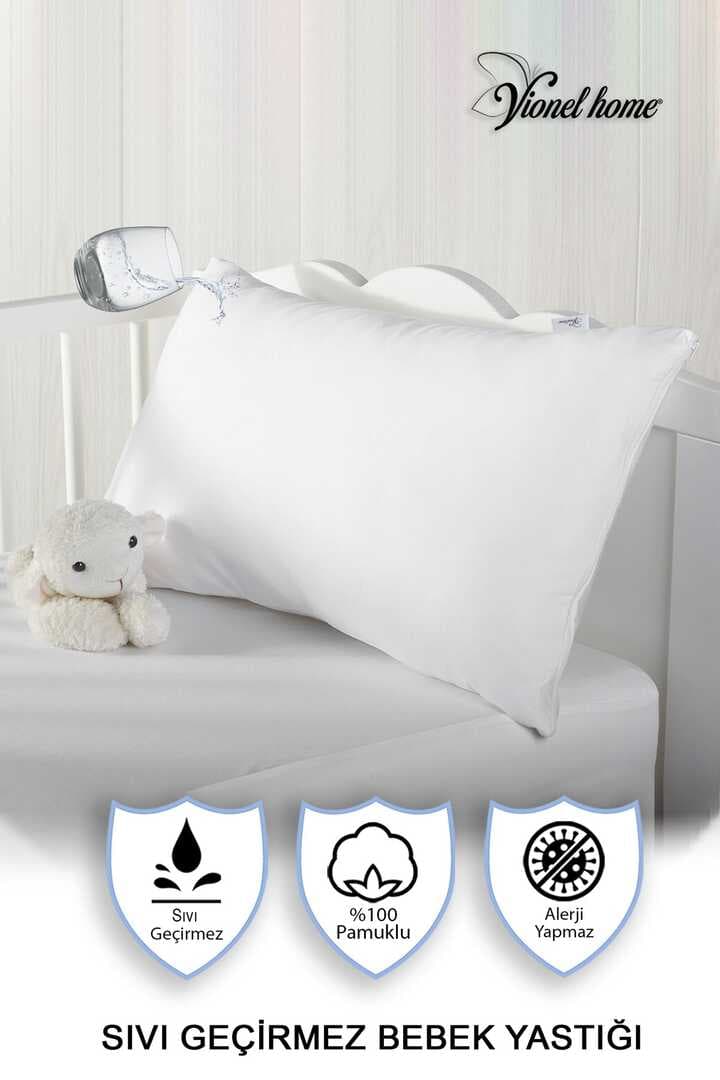 Sıvı Geçirmez Bebek Yastığı, Antialerjik, %100 Pamuklu, Boncuk Silikon, 250gr
