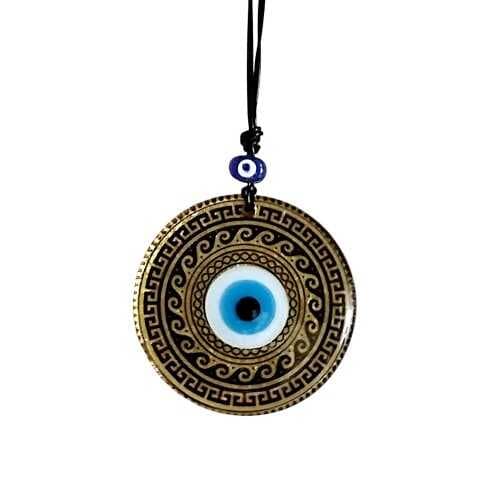 Altın Varaklı Nazar boncuklu Füzyon cam El İşçiliği 12 Cm Duvar Süsü Nazarlık Hediyelik Eşya