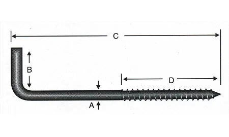 Vidalı Korniş Çivi No:6 - 4x60 - 10 Adet