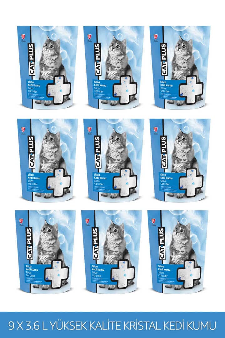 CatPlus Kristal Kedi Kumu 3,6 Lt x 9 Adet