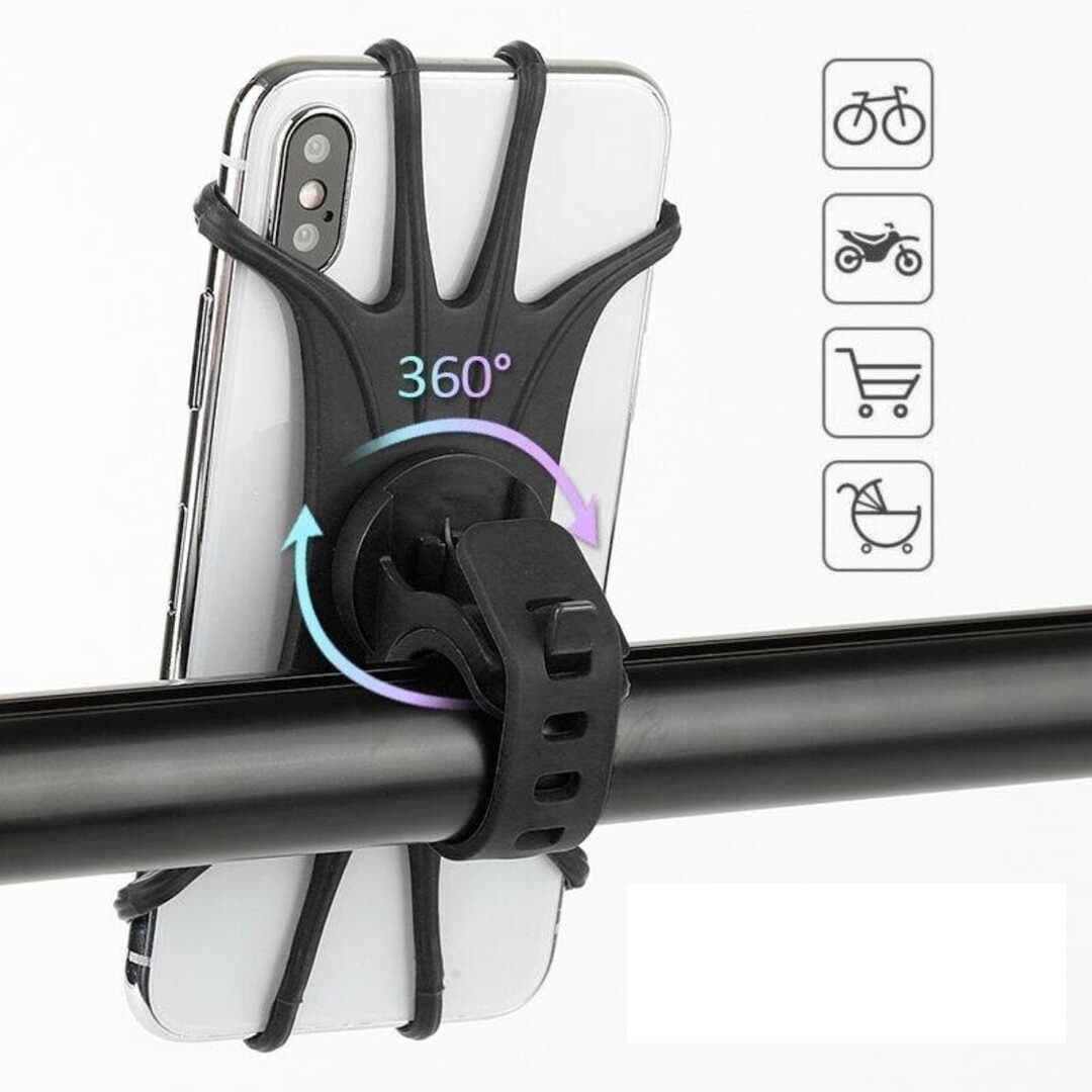 Universal Bisiklet Motosiklet Çocuk Arabası Silikon 360 Derece Telefon Tutucu Tüm Modellerle Uyumlu (5430)