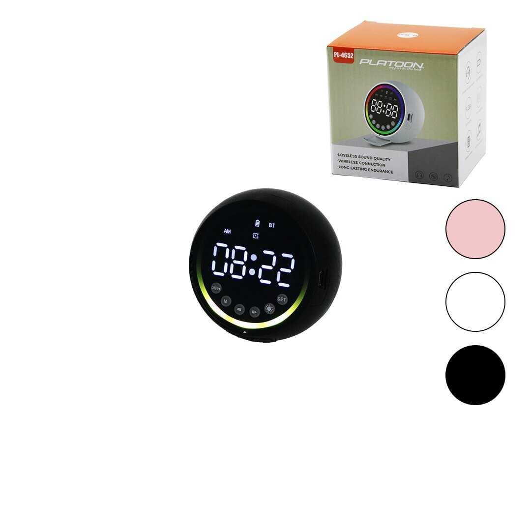 DİJİTAL SAAT - BLUETOOTH WİRELESS MİNİ HOPARLÖR SPEAKER USB ŞARJLI - IŞIKLI 5W PL-4652 (5430)