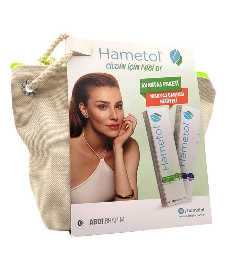 Hametol Cilt Bakım Kremi 30 gr + Onarıcı Bakım Kremi 30 gr + Makyaj Çantası Hediyeli