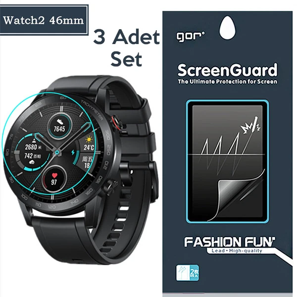 Gor Sm Galaxy Watch 46mm Darbe Emici Ekran Koruyucu 3 Adet Set-(5775)