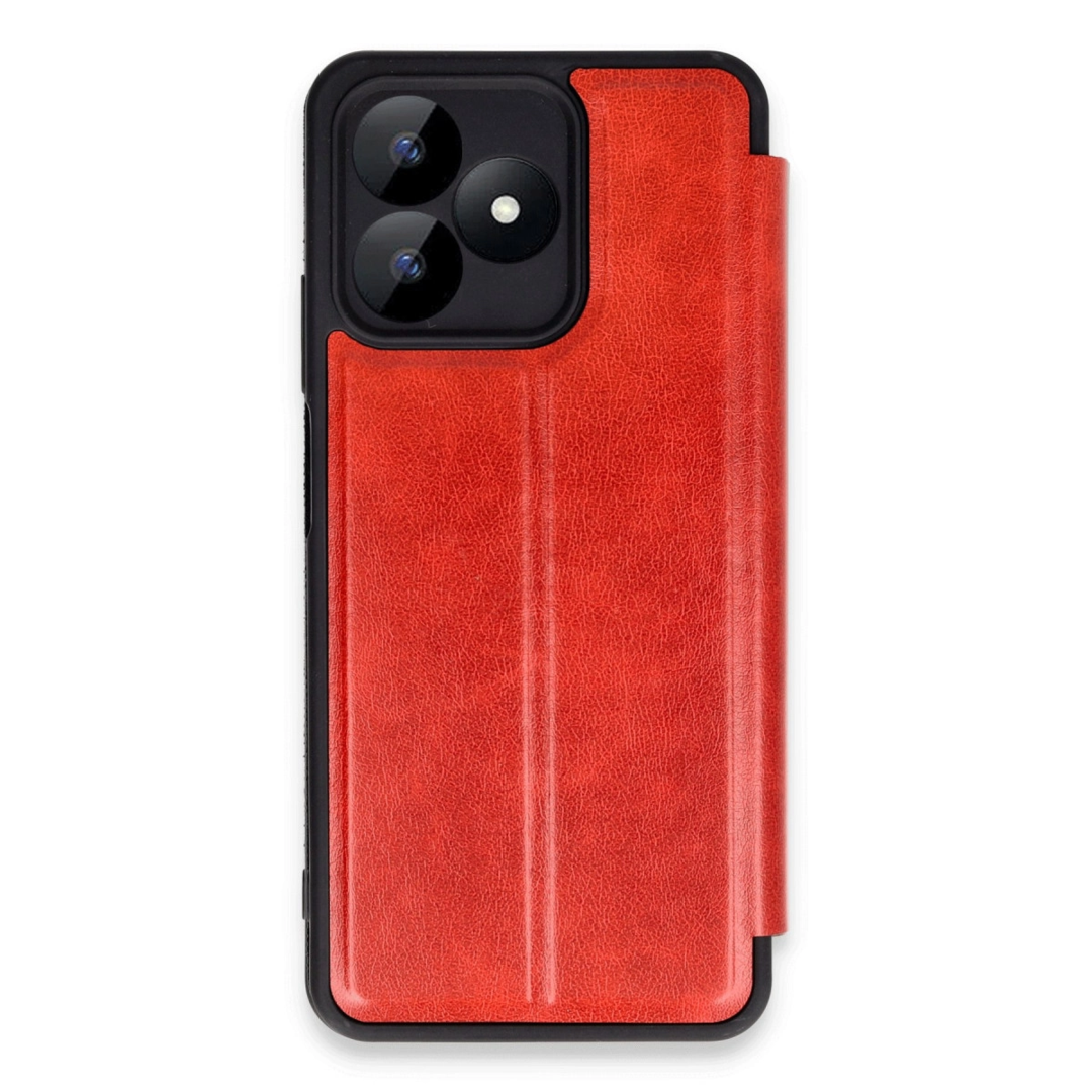 Realme Note 50 4g Kılıf Flip Cover - Kırmızı