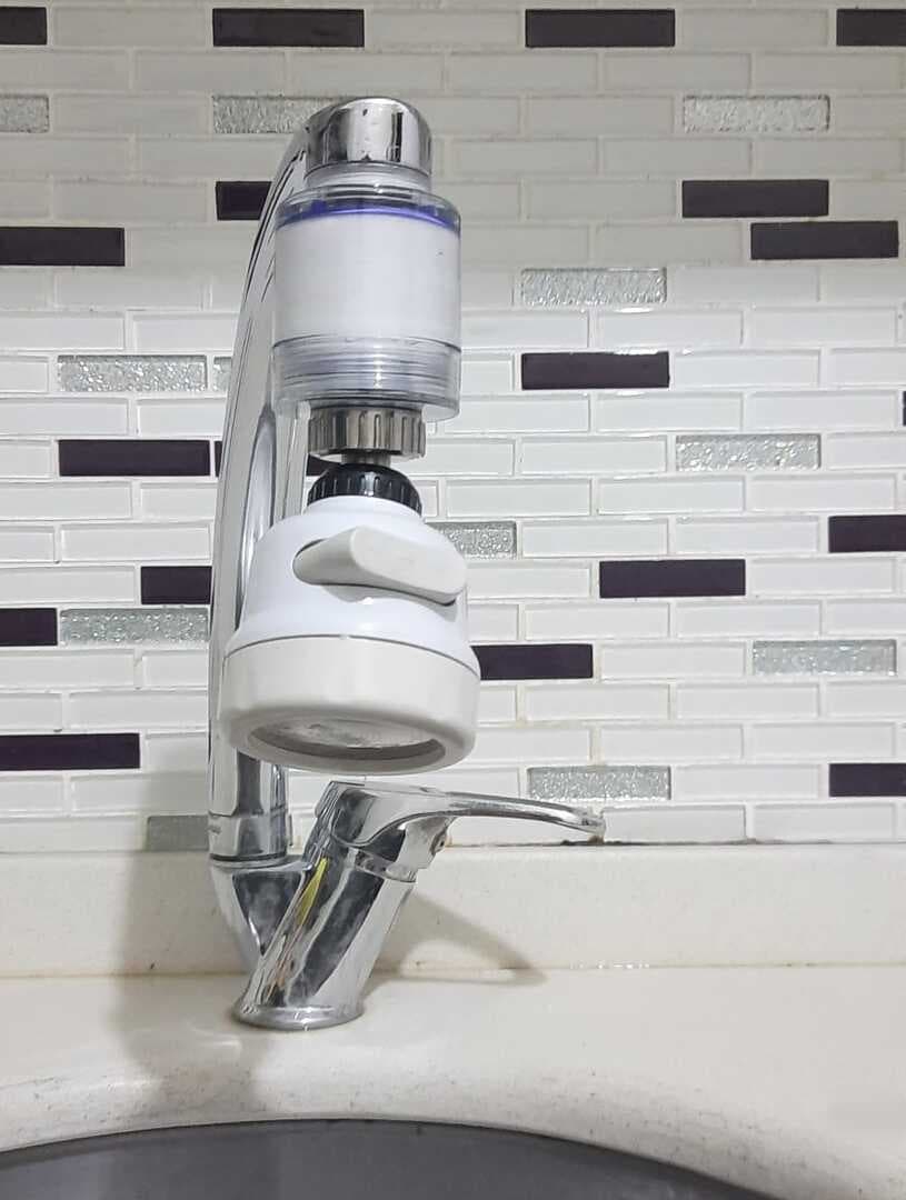 Filtreli Kireç Önleyici 360 Derece Dönen Hareketli Musluk Başlığı - 3 Fonksiyonlu - Krem (477477)