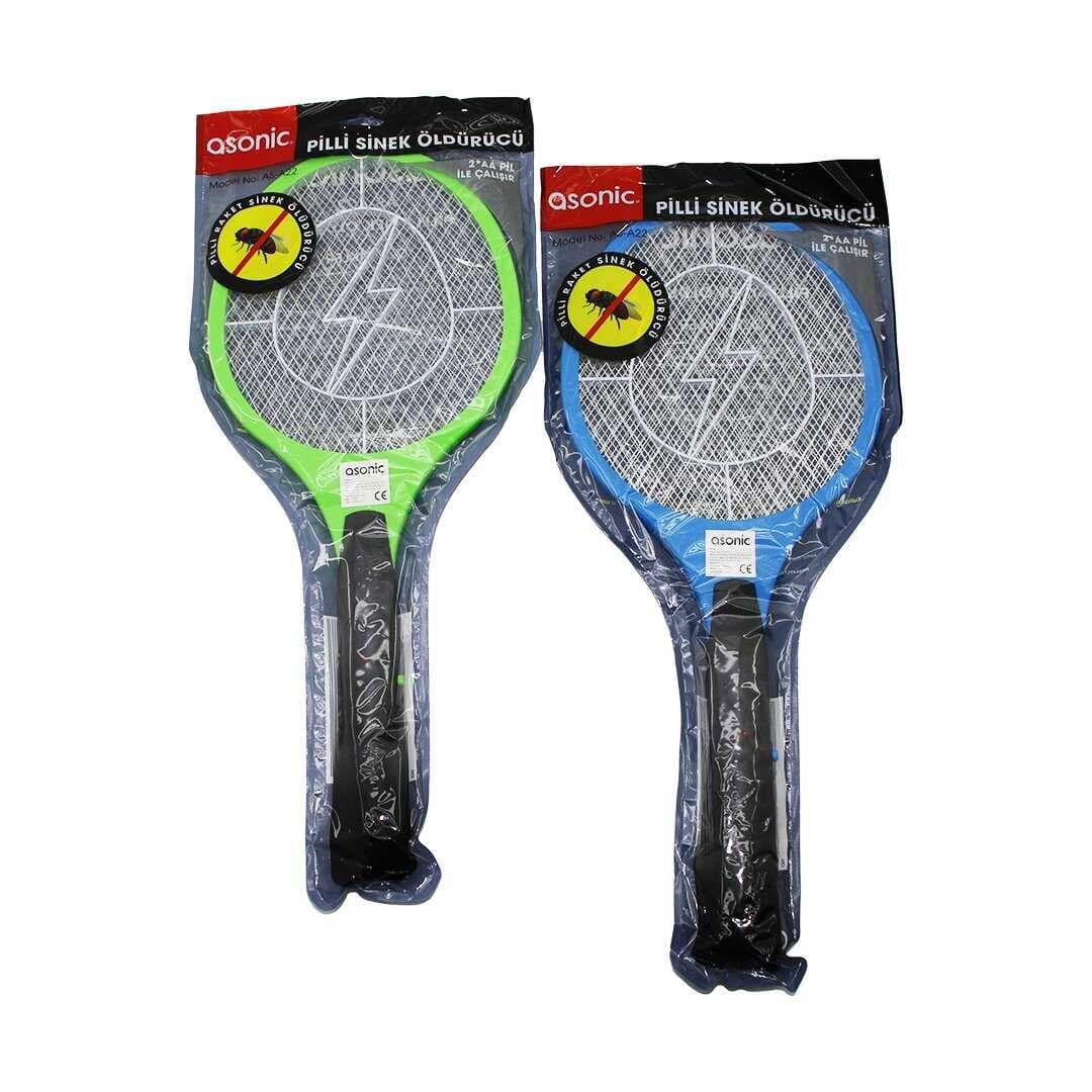 ASONİC AS-A22  PİLLİ   RAKET MODELİ  SİNEK ÖLDÜRÜCÜ CIZ  2000V   3 ÖRGÜ TASARIM   21X50CM (5430)