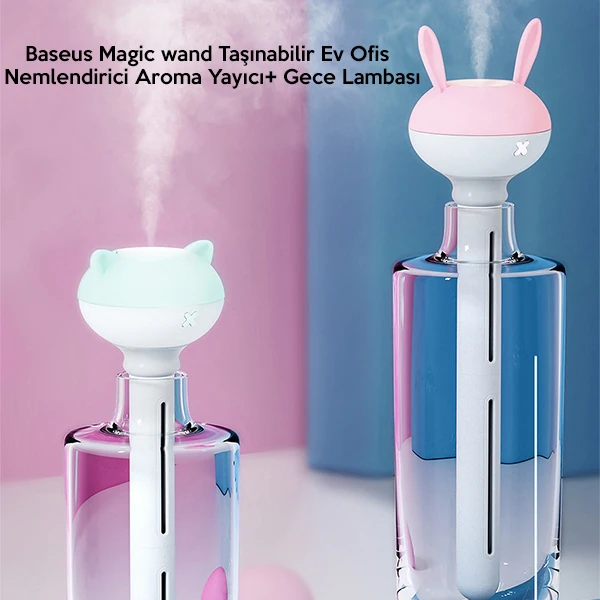 Baseus Magic wand Ev Ofis Nemlendirici Aroma Yayıcı+ Gece Lambası-(5775)