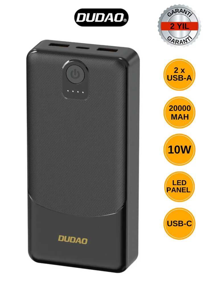 Powerbank Dudao K10Pro 2.4A 20000mAh 2 x USB-A - Siyah (5430)
