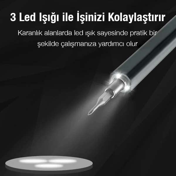Ally 40 Elektrikli Kalem Tornavida Seti Mini Şarjlı Tornavida-(5775)
