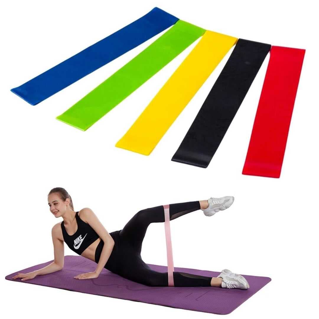 5li Egzersiz Direnç Bant Seti Pilates Crossfit Ekipmanları (5430)