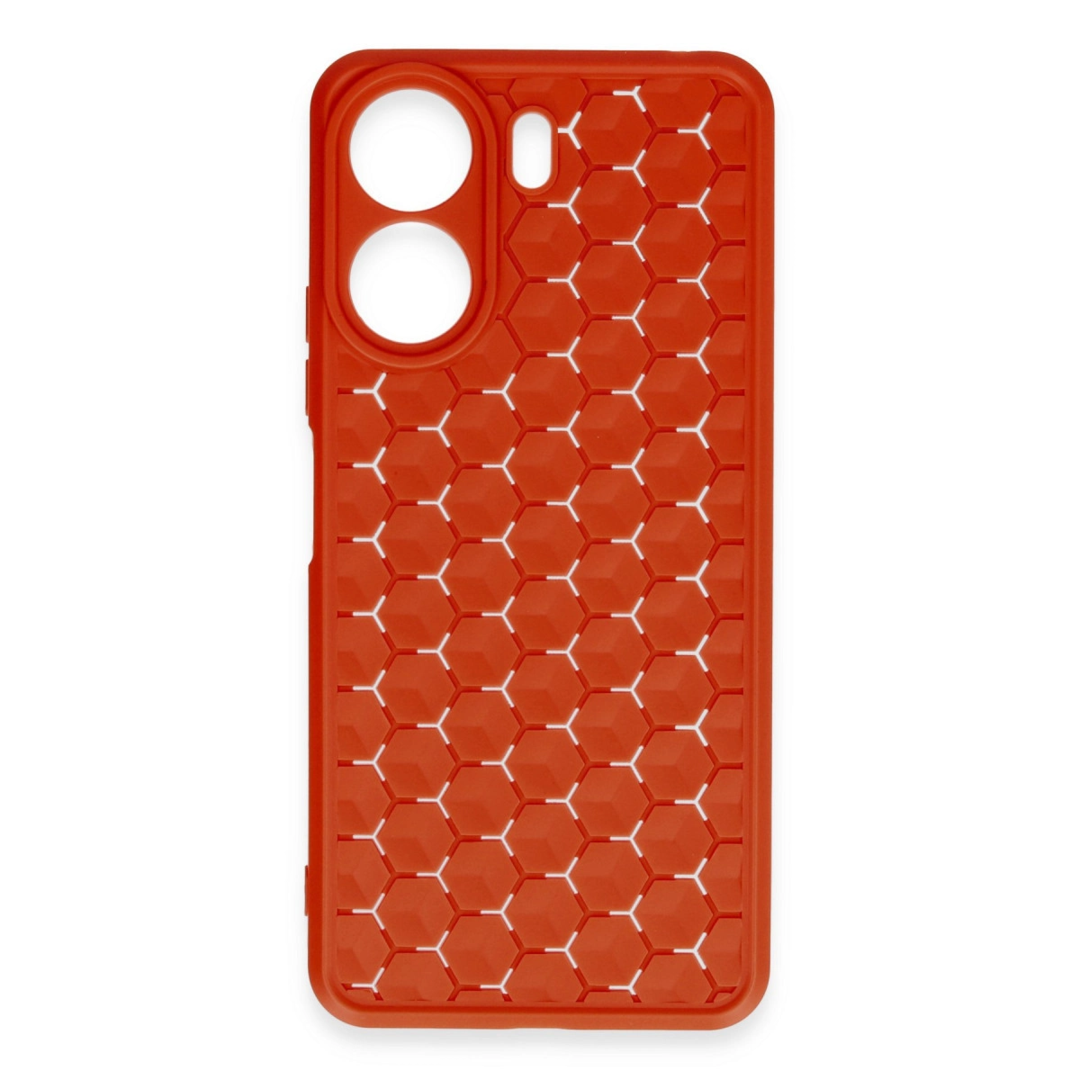Xiaomi Redmi 13c Kılıf Petek Silikon Kapak - Kırmızı