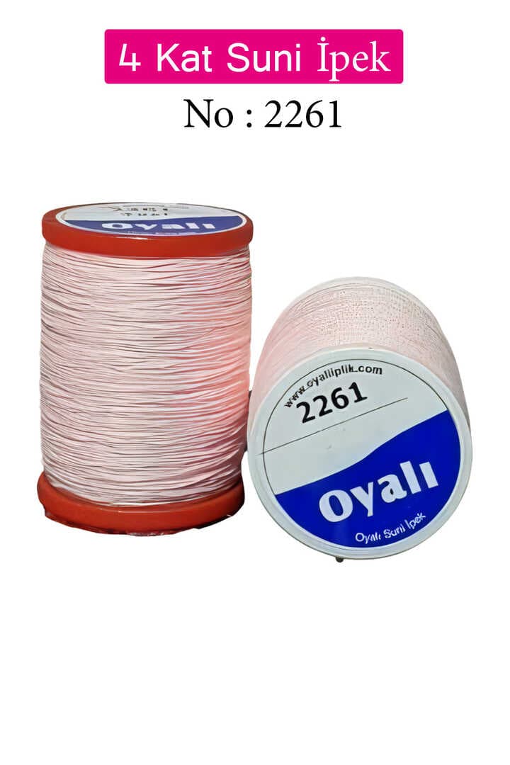 Oyalı 4 Kat Suni İpek İplik İğne Oyası Boncuk İpi Tığ Oyası No:2261