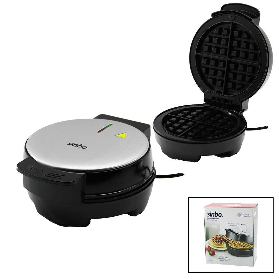 Sinbo Belçika Waffle Makinesi - 4 Waffle Kapasiteli - Yapışmaz Plaka