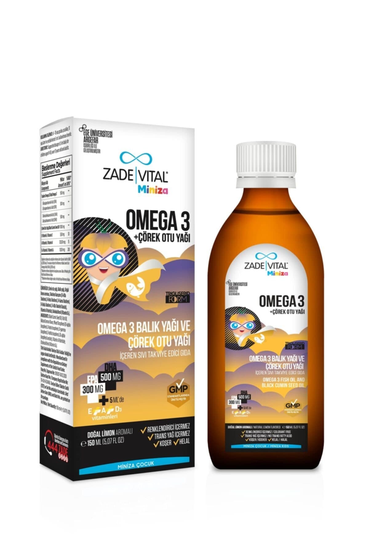 Miniza Omega-3 Balık Yağı Ve Çörek Otu Yağı 150 Ml