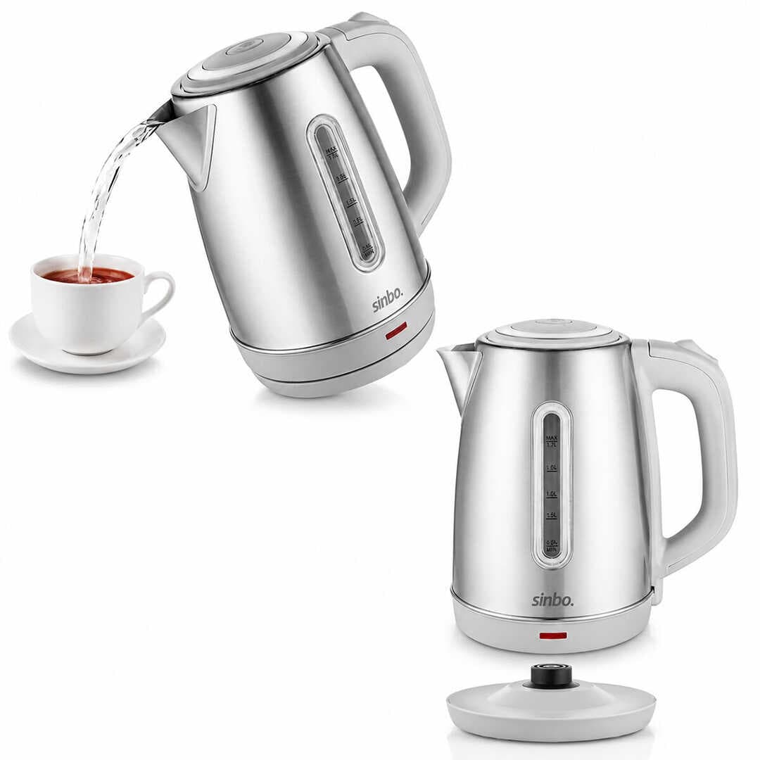 İNOKS ÇELİK KETTLE SU ISITICISI KABLOSUZ KULLANIM 1.8LT 360° DÖNEBİLME OTOMATİK KAPANMA SK-8031 (5430)