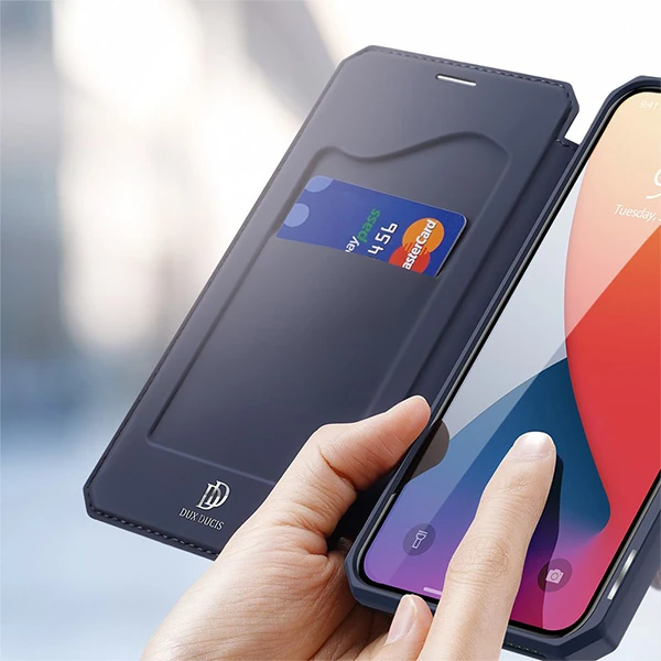 DUX DUCİS iPhone 12 Mini Kılıf Mıkantıslı Kapaklı Flip Cover Kılıf Skin X Series Flip Case-(5775)