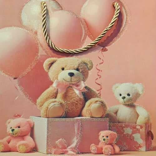 Sevimli Ayıcık Tasarımlı Küçük Boy Hediye Çantası