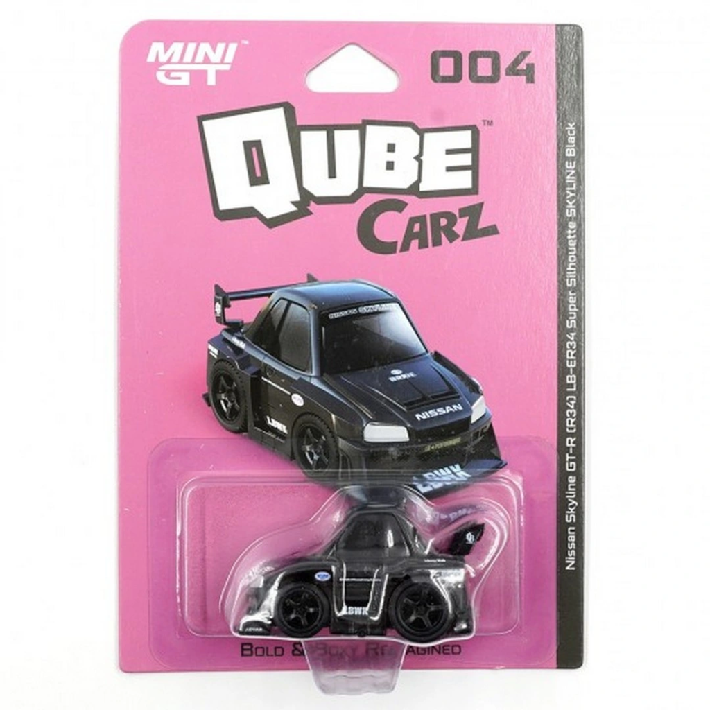 1/64 Qube Carz Serisi Nissan Skyline GT-R ER34 Super Silhouette SKYLINE Black Blister Paket