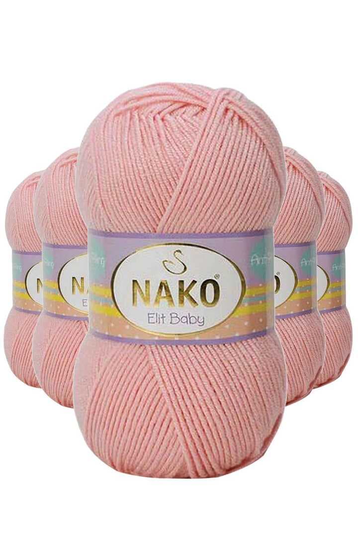 5 Adet Elite Baby El Örgü İpi Tüylenmeyen Bebek Yünü Pudra 6165
