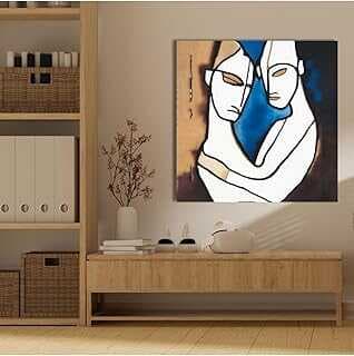 GAAGART Tekli Kare Kavas Tablo Kaliteli Sarıla Erkekler Silüeti 40 x 40 gartM8108