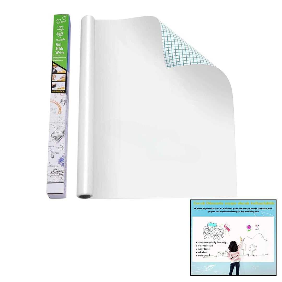 YAPIŞKANLI BEYAZ TAHTA PVC FOLYO STİCKER - KALEM 60X200CM (4767)