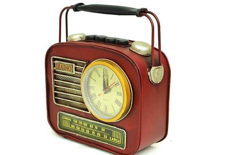 Dekoratif Metal Radyo Saatli Kumbara Vintage Biblo Hediyelik (477477)