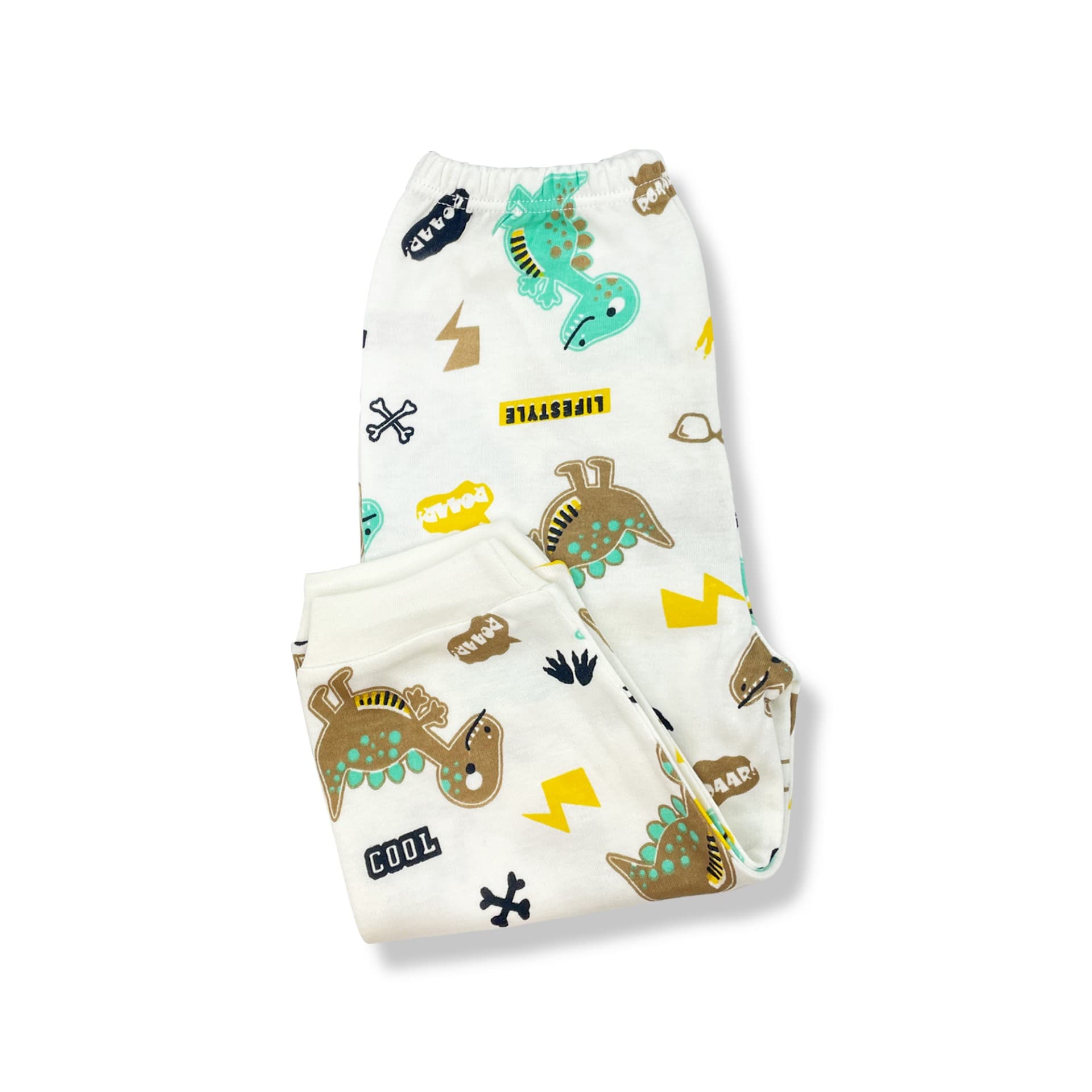 Sema Baby Sevimli Dino Bebek Pijama Takımı 3-6 Ay ( Yeşil - Kahve )