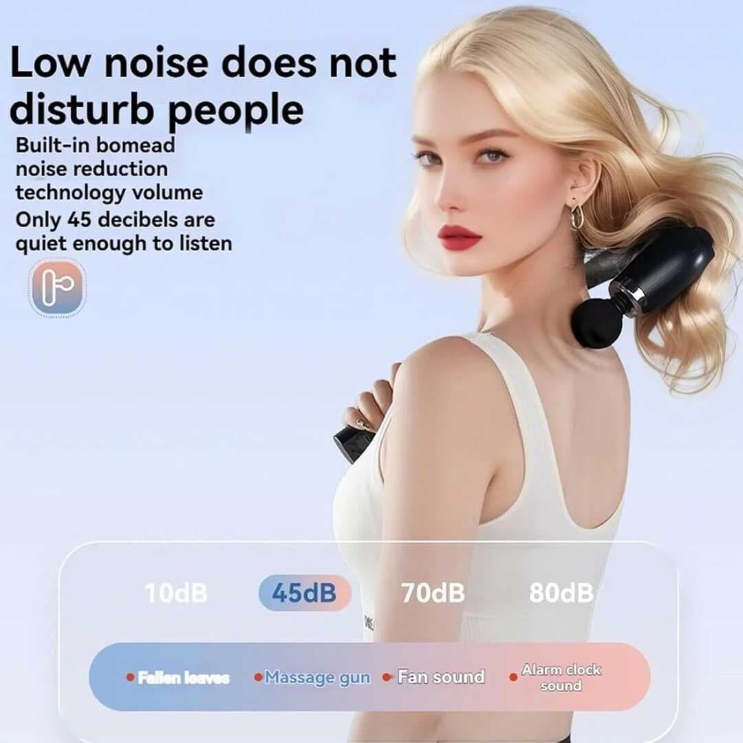 Masaj Çekici, 9 Hızlı Derin Doku Perküsyonu, 4 Başlıklı Uzun Saplı Boyun ve Sırt Masaj Aleti (5430)