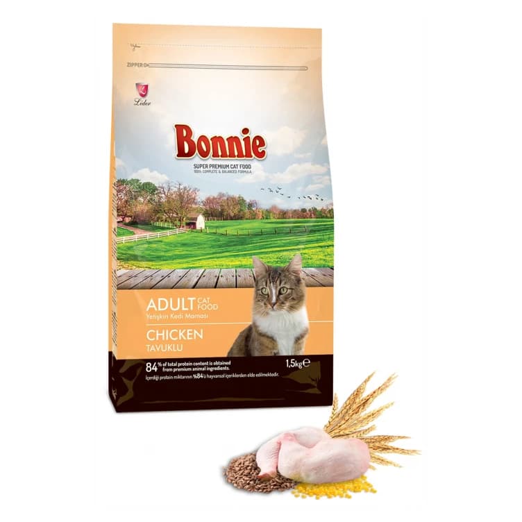 Bonnie Tavuklu Yetişkin Kedi Maması 1,5 Kg