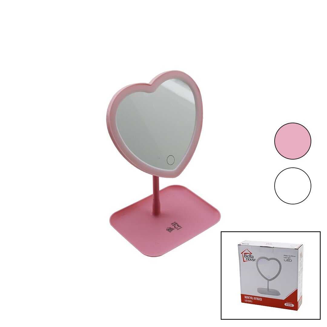 KALPLİ 7 İNÇ LEDLİ - USB ŞARJLI MAKYAJ AYNASI 90 DERECEAYARLI TAKILIKLI AYAK RENKLİ PLS. (5430)