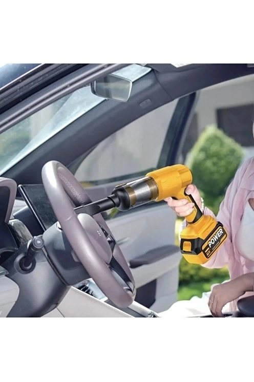 25.000mah Çift Bataryalı Auhma 20.000pa Ultra Çekim Güçlü Çantalı Araç Temizleme Süpürgesi