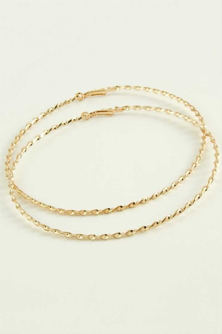 Burgulu Metal Halka Küpe 8-9-10 cm