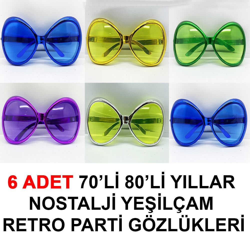 70li 80li Yıllar Nostalji Yeşilçam Retro Parti Gözlükleri 6 Adet (5430)