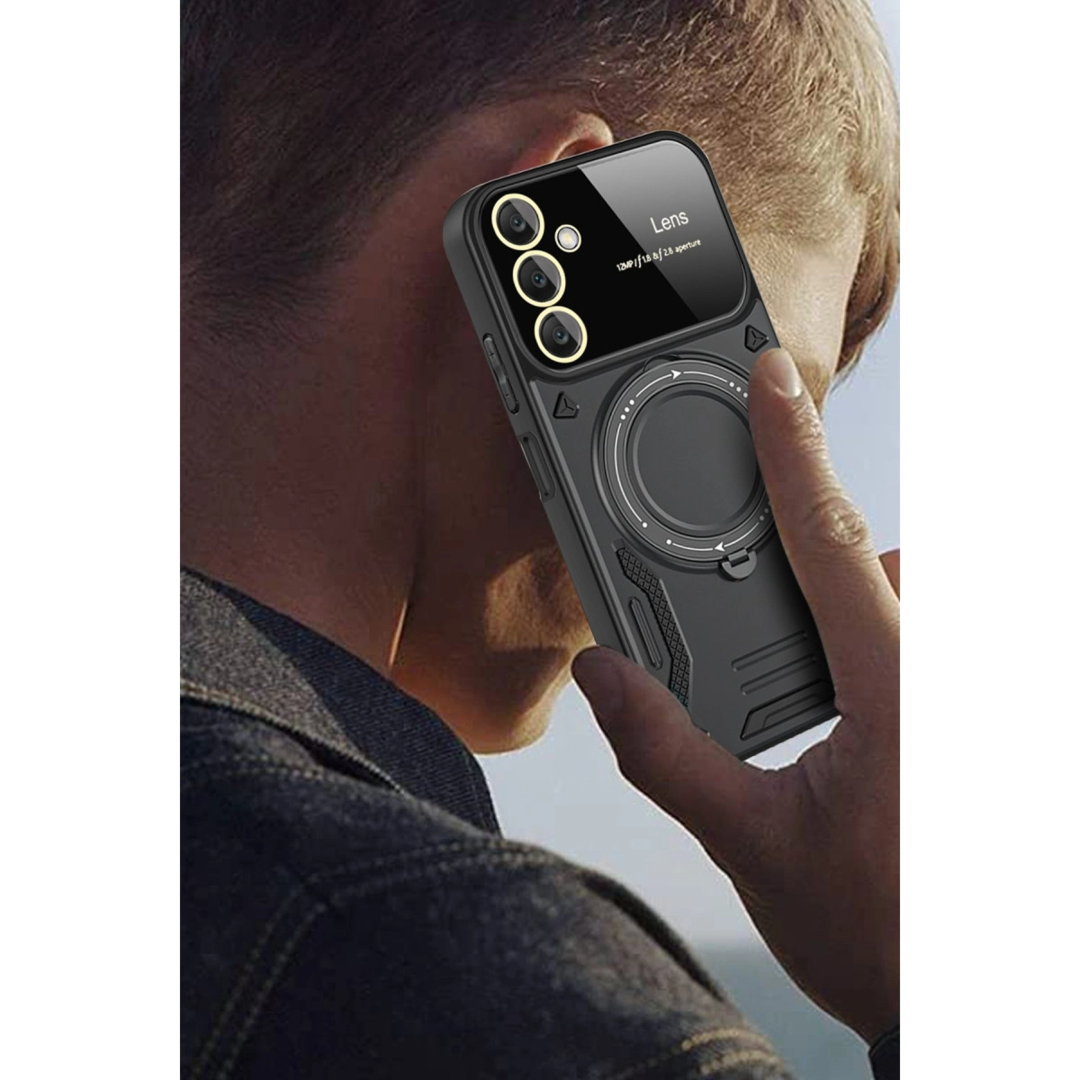 Samsung Galaxy A26 Kılıf Joy Lens Standlı Kapak - Siyah