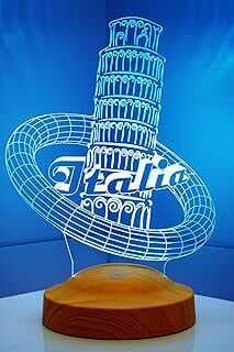 Sevgilambası 3D Pisa Kulesi İtalya Hatırası 3 Boyutlu Led Lamba
