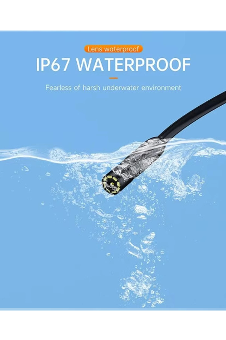 5 Metre Endoskop Yılan Video Kamera Ios Ve Android Uyumlu Led’li 8 Mm Sert Kablo 2mp