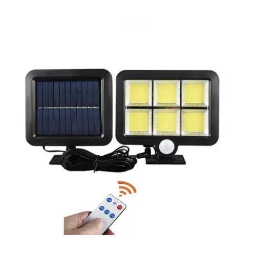 120 Cob Led Solar Panelli 3 Modlu Duvar Lambası Uzaktan Kumandalı