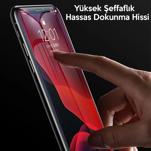 Baseus İPhone 11 Pro- X-XS 0.3mm Ful Tempered Cam Ekran Koruyucu 2 Adet Set-(5775)