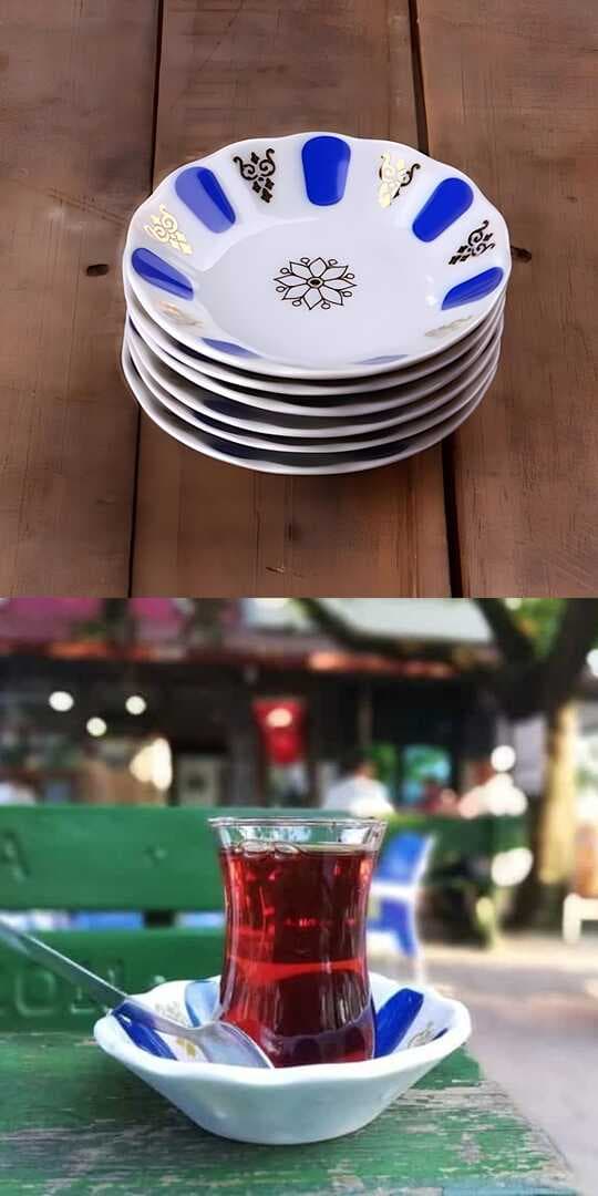 Turk Melamin Çay Tabağı 6 Adet Geleneksel Türk Çay Bardağı Altlığı