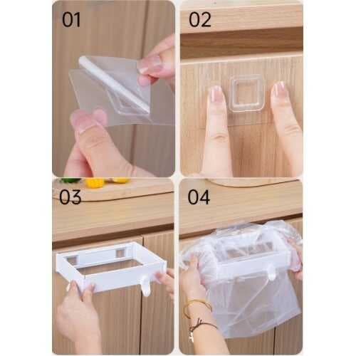 Kendinden Yapışkanlı Katlanabilir Çöp Poşeti Tutucu Aparat