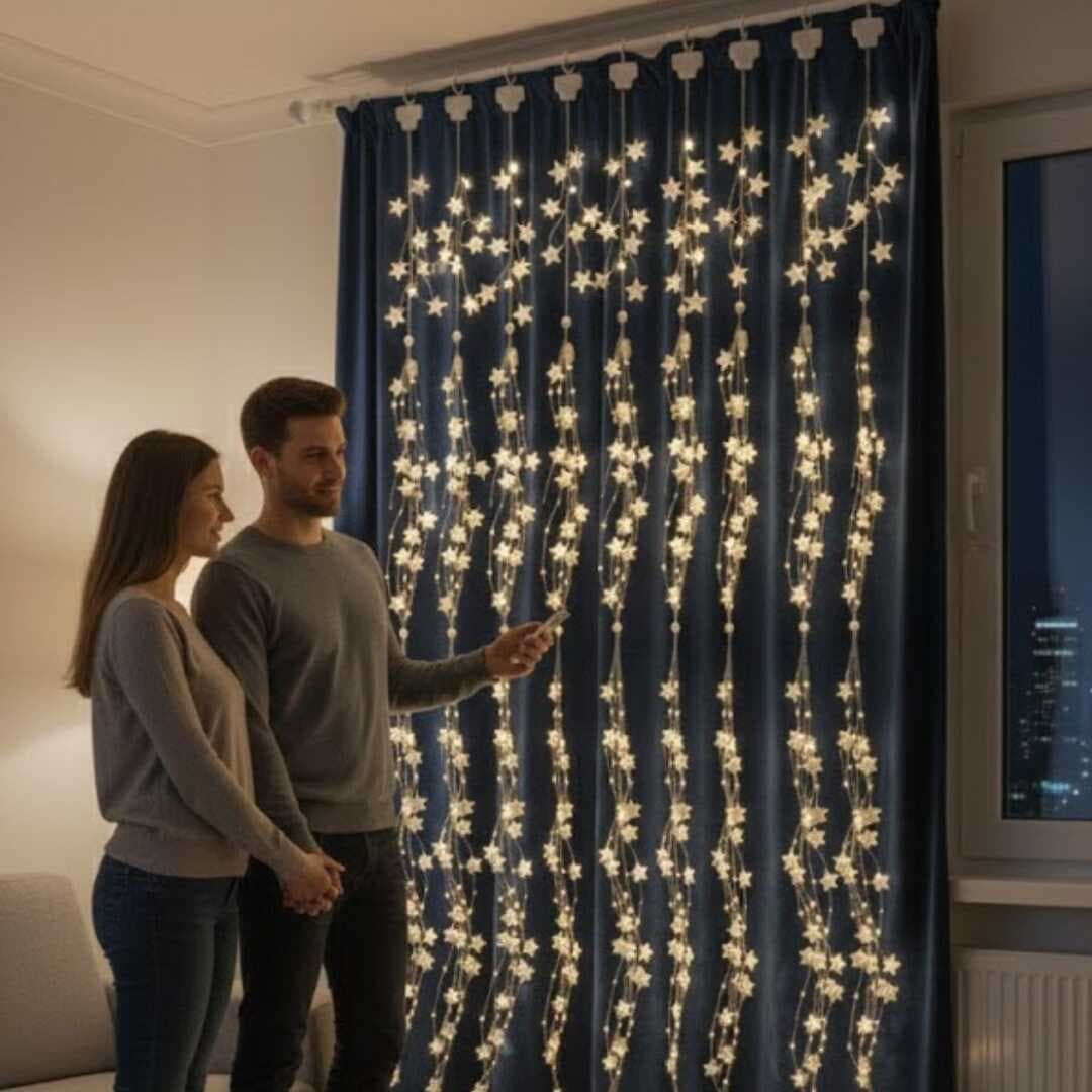 Saçaklı 3*3 Metre Yıldız Boncuklu Dekor Led USB Ev, Oda ve Organizasyon Dekoru hakkında ürün açıklaması (5430)