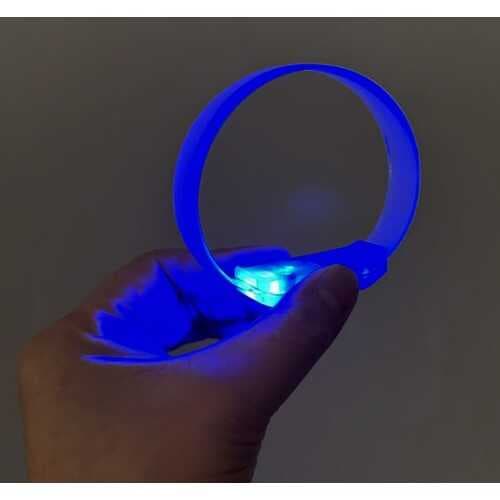 3 Modlu Pilli LED Işıklı Esnek Parti Bilekliği Mavi