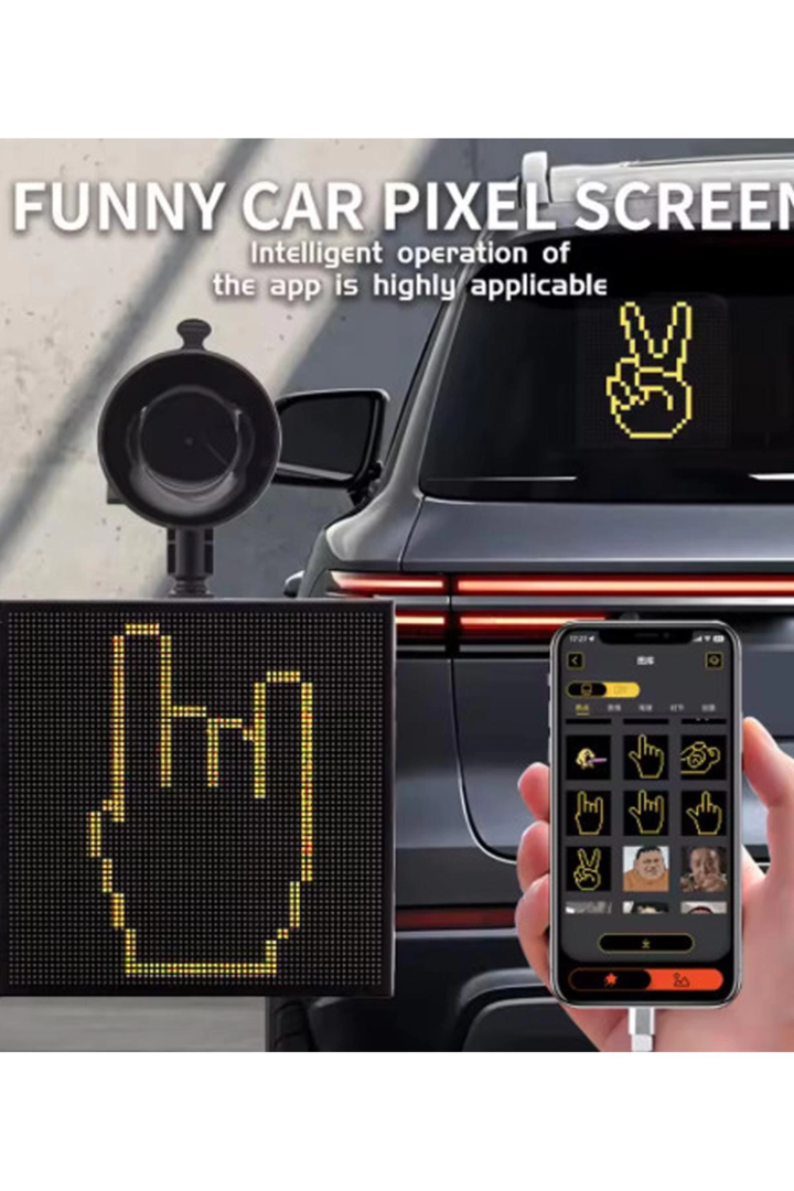 Led Ekran Matrix Panel Cama Yapışan Araba Yazısı 13*13 Cm