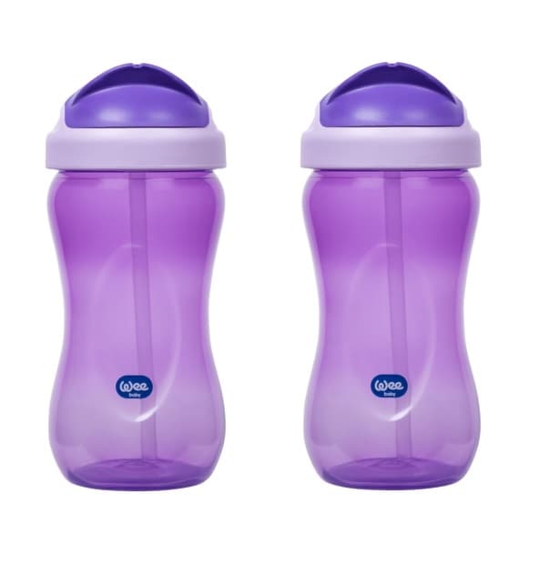 Wee Baby Renkli Pipetli Bardak 350ml 6+Ay Mor x 2 Adet
