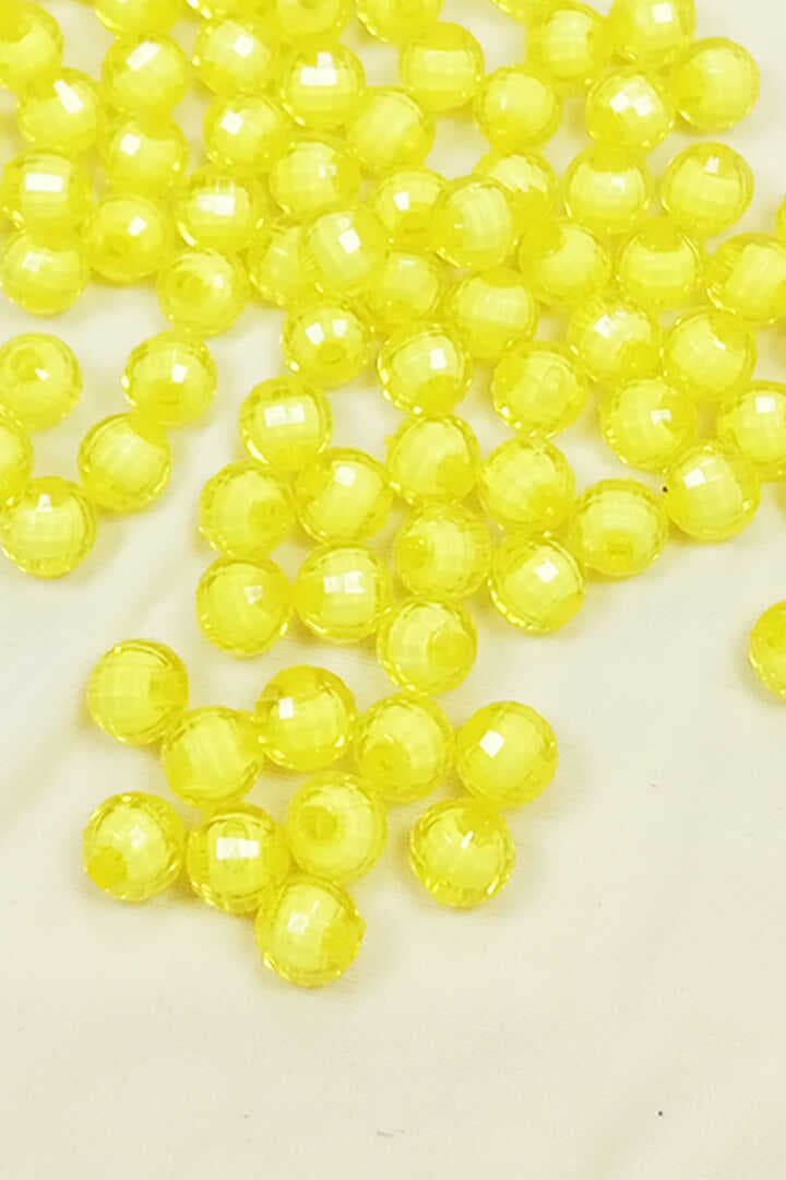 Dünya Boncuk İçten Boncuklu Bileklik Çanta Boncuğu 10 mm 50 gr Sarı - BNC464